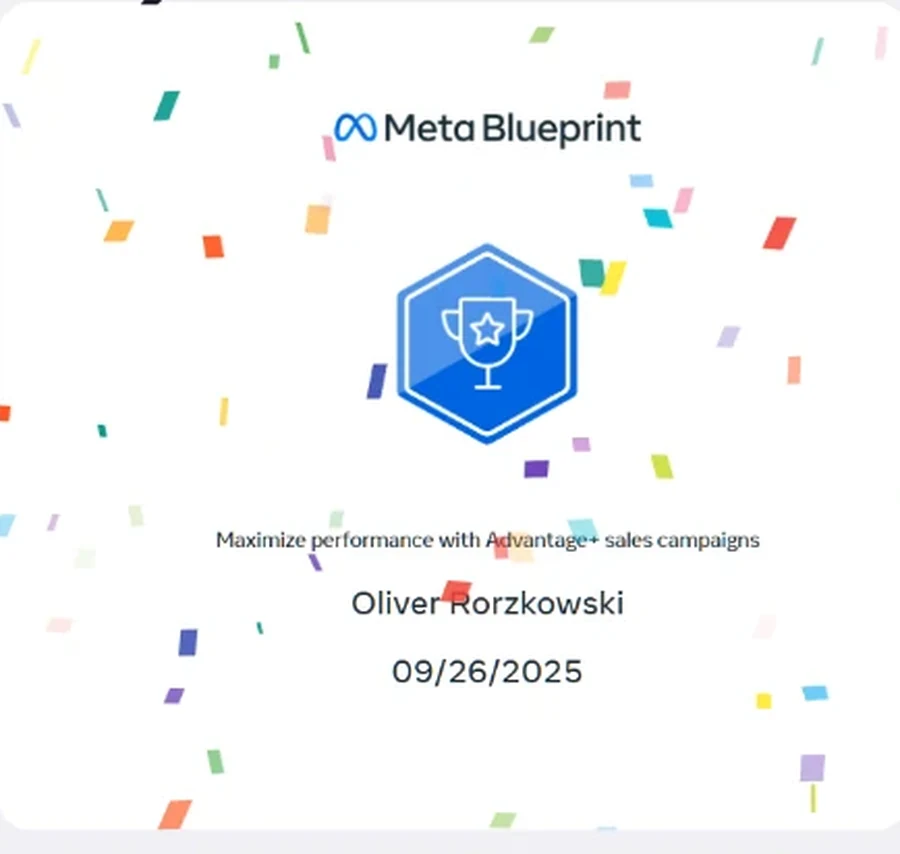 Meta Blueprint certificate from Meta